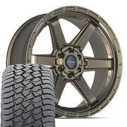 22" 4PLAY Wheels fit GM-Ford-Lincoln-Nissan-Toyota - 4PS63 Satin Bronze 22x9, Sailun Tires Set