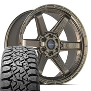 Set(4) 22x9 4PS63 Satin Bronze - 6x135 &amp; 6x139.7 -6ET with 33x12.50r22 TBB TS-57 RT Tires