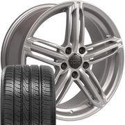 OE Wheels AU12 18x8 5x112 Gloss Silver Wheels 245-40-18 Ironman iMove GEN 3 Tires SET