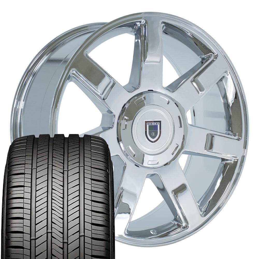 CA80 22x9 Chrome Escalade Replica Wheel Tire Set Goodyear – OE Wheels