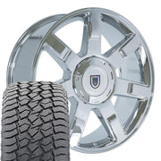 22" Replica Wheels fit Cadillac Escalade - CA80 Chrome 22x9, Sailun Tires Set