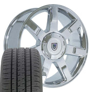 Set(4) 22x9 CA80 Chrome - 6x139.7 +31ET with 285/45r22 Bridgestone Dueler Alenza HL Tires