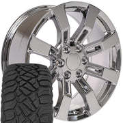 Set(4) 20x8.5 CA82 Chrome - 6x139.7 +31ET with 275/55r20 Sailun TerraMax RT Tires