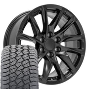 20" Replica Wheels fit Cadillac Escalade - CA90 Satin Black 20x9, Sailun Tires Set