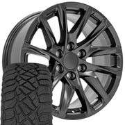 Set(4) 20x9 CA90 Satin Black - 6x139.7 +28ET with 275/55r20 Sailun TerraMax RT Tires