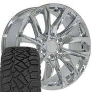 Set(4) 20x9 CA90 Chrome - 6x139.7 +28ET with 275/55r20 Sailun TerraMax RT Tires