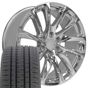 Set(4) 22x9 CA90 Chrome - 6x139.7 +28ET with 285/45r22 Bridgestone Dueler Alenza HL Tires