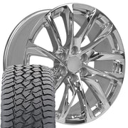 22" Replica Wheels fit Cadillac Escalade - CA90 Chrome 22x9, Sailun Tires Set