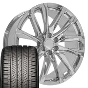 Set(4) 24x10 CA90 Chrome - 6x139.7 +28ET with 295/35r24 Ironman iMove GEN 2 Tires