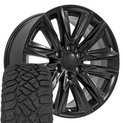 OE Wheels CA91 20x9 6x139.7 Satin Black Wheels 275-55-20 Sailun TerraMax RT Tires SET