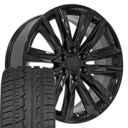 Set(4) 22x9 CA91 Gloss Black - 6x139.7 +28ET with 285/45r22 Ironman iMove GEN 2 SUV Tires