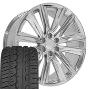 Set(4) 24x10 CA91 Chrome - 6x139.7 +28ET with 305/35r24 Ironman iMove GEN 2 Tires
