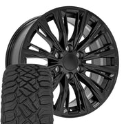 Set(4) 20x9 CA93 Satin Black - 6x139.7 +28ET with 275/55r20 Sailun TerraMax RT Tires