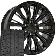 Set(4) 22x9 CA93 Satin Black - 6x139.7 +28ET with 285/45r22 Ironman iMove GEN 2 SUV Tires