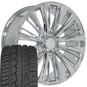 Set(4) 22x9 CA93 Chrome - 6x139.7 +28ET with 285/45r22 Ironman iMove GEN 2 SUV Tires