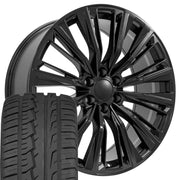 Set(4) 24x10 CA93 Satin Black - 6x139.7 +28ET with 305/35r24 Ironman iMove GEN 2 Tires