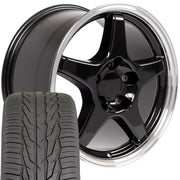 OE Wheels CV01 17x9.5 5x120.65 Gloss Black Machined Lip Wheels 275-40-17 Toyo Extensa HP II Tires SET