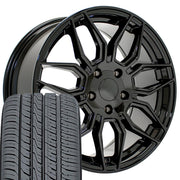 OE Wheels CV03 18x8.5 5x120.65 Gloss Black Wheels 245-40-18 Ironman iMove GEN 3 Tires SET
