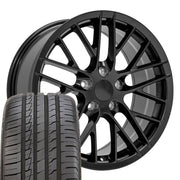OE Wheels CV08 18x8.5 5x120.65 Satin Black Wheels 245-40-18 Ironman iMove GEN 2 Tires SET
