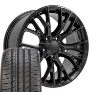 OE Wheels CV22 18x8.5 5x120.65 Satin Black Wheels 245-40-18 Ironman iMove GEN 2 Tires SET