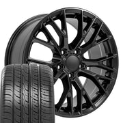 OE Wheels CV22 18x8.5 5x120.65 Satin Black Wheels 245-40-18 Ironman iMove GEN 3 Tires SET