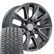 Set(4) 20x9 CV26 Gloss Gunmetal Machined - 6x139.7 +28ET with 275/55r20 Sailun TerraMax AT2 Tires