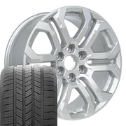 Set(4) 20x9 CV28 Gloss Silver - 6x139.7 +28ET with 275/55r20 Goodyear Eagle LS2 Tires