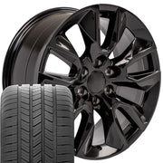 Set(4) 20x9 CV32 Gloss Black - 6x139.7 +28ET with 275/55r20 Goodyear Eagle LS2 Tires