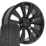 Set(4) 24x10 CV32 Gloss Black - 6x139.7 +28ET with 295/35r24 Ironman iMove GEN 2 Tires