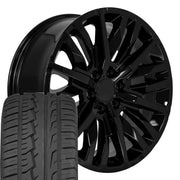Set(4) 22x9 CV33 Gloss Black - 6x139.7 +28ET with 285/45r22 Ironman iMove GEN 2 SUV Tires