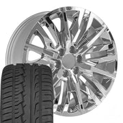 Set(4) 22x9 CV33 Chrome - 6x139.7 +28ET with 285/45r22 Ironman iMove GEN 2 SUV Tires