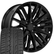 Set(4) 24x10 CV33 Gloss Black - 6x139.7 +28ET with 295/35r24 Ironman iMove GEN 2 Tires