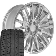 Set(4) 24x10 CV33 Chrome - 6x139.7 +28ET with 305/35r24 Ironman iMove GEN 2 Tires