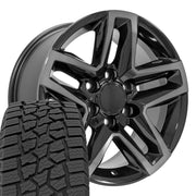 Set(4) 18x8.5 CV34B Gloss Black Machined with Tinted Clear - 6x139.7 +26ET with 275/65r18 Ironman All Country AT-X Tires