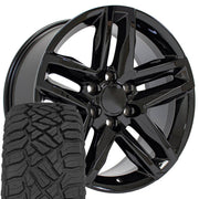 Set(4) 20x9 CV34B Gloss Black - 6x139.7 +26ET with 275/55r20 Sailun TerraMax RT Tires