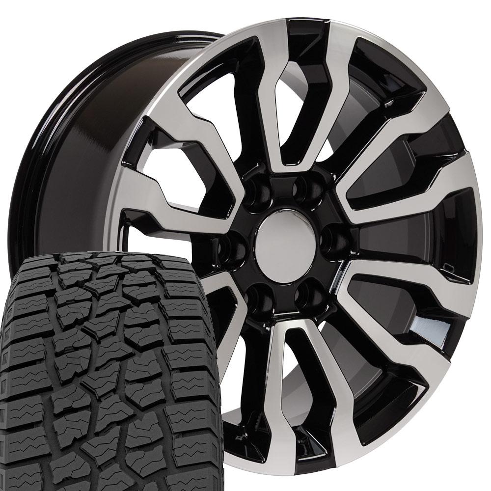CV35 18x8.5 Black Sierra 1500 AT4 Replica Wheel Tire Set Ironman – OE ...