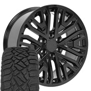 Set(4) 20x9 CV37 Gloss Black - 6x139.7 +28ET with 275/55r20 Sailun TerraMax RT Tires