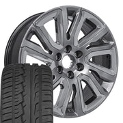 Set(4) 22x9 CV39 Gloss Hyper Silver with Chrome Insert - 6x139.7 +28ET with 285/45r22 Ironman iMove GEN 2 SUV Tires