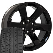 Set(4) 22x9 CV41 Gloss Black - 6x139.7 +24ET with 285/45r22 Ironman iMove GEN 2 SUV Tires