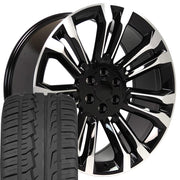 Set(4) 24x10 CV43B Gloss Black Machined - 6x139.7 +24ET with 295/35r24 Ironman iMove GEN 2 Tires