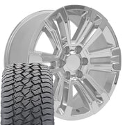 20" Replica Wheels fit GMC Yukon 1500 - CV44 Chrome 20x9, Sailun Tires Set