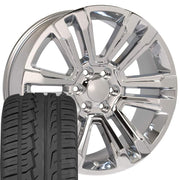 Set(4) 22x9 CV44 Chrome - 6x139.7 +24ET with 285/45r22 Ironman iMove GEN 2 SUV Tires