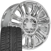 Set(4) 22x9 CV57 Chrome with Chrome Insert - 6x139.7 +28ET with 285/45r22 Ironman iMove GEN 2 SUV Tires
