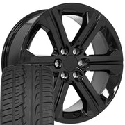 Set(4) 22x9 CV60 Gloss Black - 6x139.7 +24ET with 285/45r22 Ironman iMove GEN 2 SUV Tires