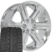 Set(4) 22x9 CV60 Chrome - 6x139.7 +24ET with 285/45r22 Ironman iMove GEN 2 SUV Tires