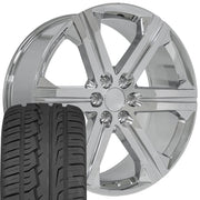 Set(4) 24x10 CV60 Chrome - 6x139.7 +30ET with 295/35r24 Ironman iMove GEN 2 Tires