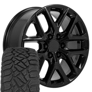 Set(4) 20x9 CV62 Gloss Black - 6x139.7 +28ET with 275/55r20 Sailun TerraMax RT Tires