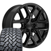 Set(4) 20x9 CV62 Satin Black - 6x139.7 +28ET with 275/55r20 TBB TS-37 AT Tires
