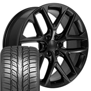 Set(4) 24x10 CV62 Satin Black - 6x139.7 +28ET with 295/35r24 Sailun Atrezzo SVR LX+ Tires