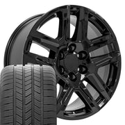 Set(4) 20x9 CV63 Gloss Black - 6x139.7 +28ET with 275/55r20 Goodyear Eagle LS2 Tires